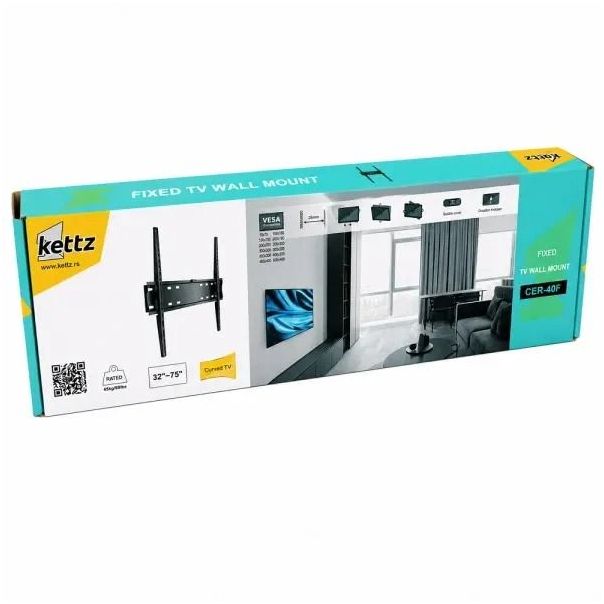 Nosač za TV Kettz CER-40F 32-75/vesa max 400x400/45kg/fiksni - EP3324291