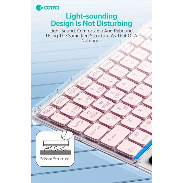 Tastatura Coteci Punk 84013 Wireless touchpad transparent pink - EP3055711