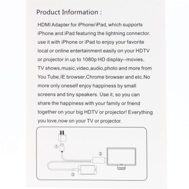 Kabl lightning na HDMI USB 2m crveni - 87813