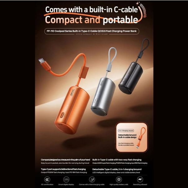 Remax Coolpad FP-110 Power Bank 10000 mAh USB-C crni - EP3132362