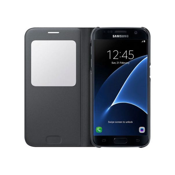 SAMSUNG Maska sa preklopom i prozorom S7, crna - EF-CG930-PBE