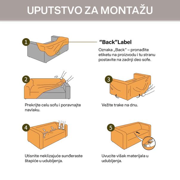 Homemates 1 plus 1 gratis retro pokrivač za dvosede i kauče od 145cm do 185cm - siva - EP2871372