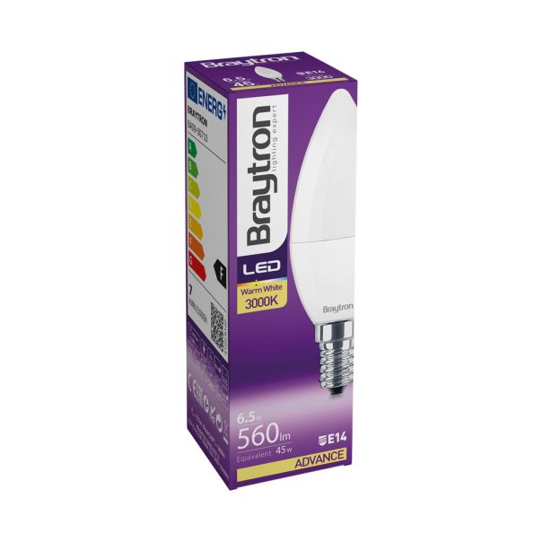 BRAYTRON LED sijalica BRY-ADVANCE-6,5W-E14-C37-3000K - BA09-00710