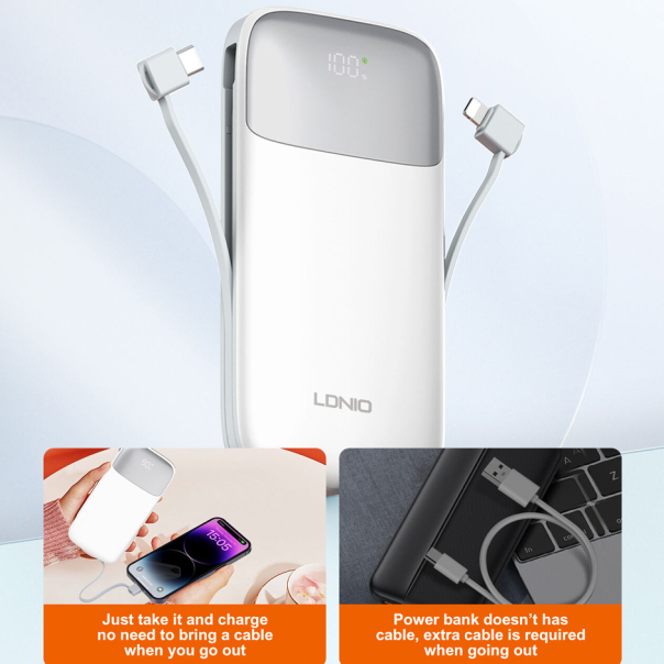 Back up baterija LDNIO PQ19 10000mAh, bela - 215593