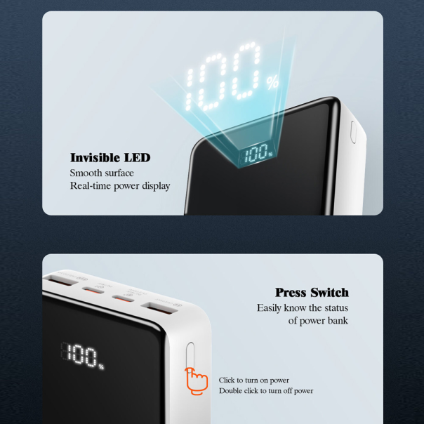 Back up baterija LDNIO PQ22 20000mah, 22.5W, crno bela - 216685