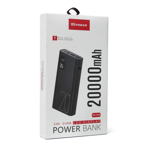 Power bank prenosiva baterija Oxpower P20 20000 mAh crna - 99412-1