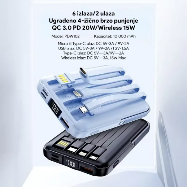 Back up baterija Oxpower PDW 102 10000 mAh crna - 217192