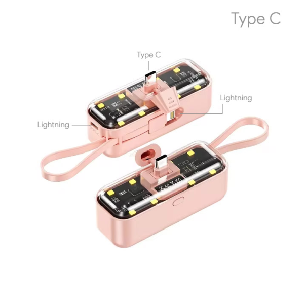 Power bank prenosiva baterija privezak Oxpower 5000mAh Type C roze - 218411