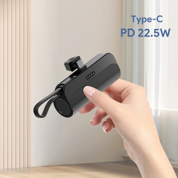Power bank prenosiva baterija privezak 5000mAh Type C crna - 214329