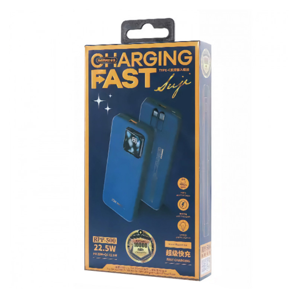 Power bank prenosiva baterija REMAX Suji Series RPP-500 20W+22.5W PD+QC 10000mAh plava - 206317