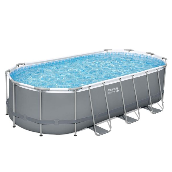 BESTWAY Bazen za metalnim okvirom, merdevinama i filter pumpom 549x274x122cm Pool Power steel - 1668-1