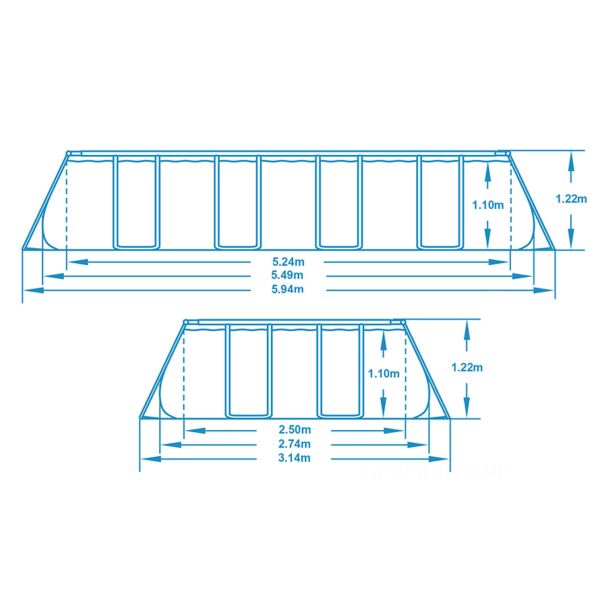BESTWAY Bazen za metalnim okvirom, merdevinama i filter pumpom 549x274x122cm Pool Power steel - 1668-1