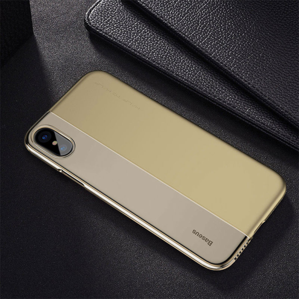Maska za iPhone XS Max zlatna Baseus Half to Half - WIAPIPH65-RY0V