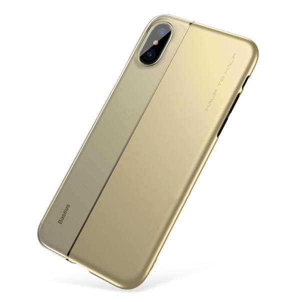 Maska za iPhone XS Max zlatna Baseus Half to Half - WIAPIPH65-RY0V