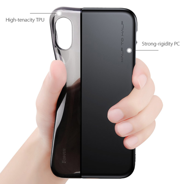 Maska za iPhone XS zlatna Baseus Half to Half - WIAPIPH58-RY0V