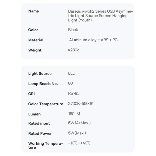 Baseus lampa za monitor sa zakacaljkom  i-wok2 Series crna - DGIW000101