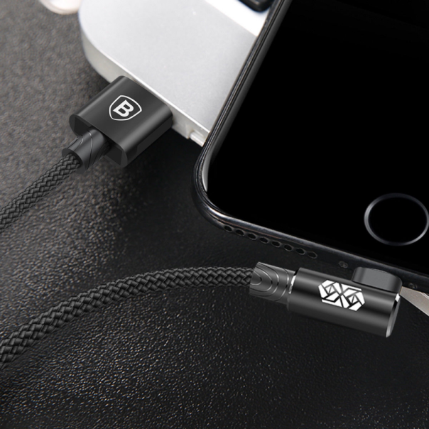 Kabel Baseus MVP Elbow USB iPhone Lightning 2A crni 1m - CALMVP-01