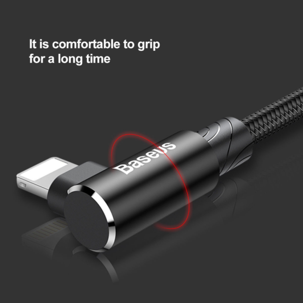 Kabel Baseus MVP Elbow USB iPhone Lightning 2A crni 1m - CALMVP-01