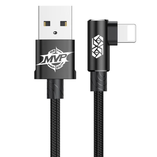 Kabel Baseus MVP Elbow USB iPhone Lightning 2A crni 1m - CALMVP-01