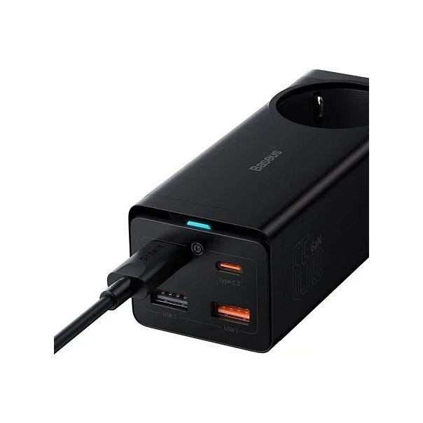 BASEUS Punjač Gan3Pro 65W AC/2*Usb A/2*Type C + kabl Type C - EP3075280