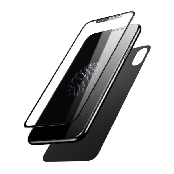 Zaštitno staklo za iPhone XS Max crno (prednje+zadnje). Baseus - SGAPIPH65-TZ01