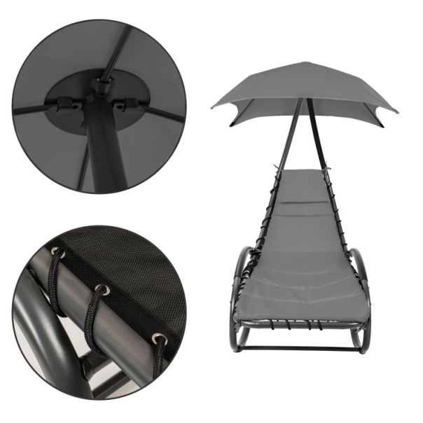 MODERNHOME Baštenska ležaljka / ljuljaška Hamak, siva - PH158A GRAY