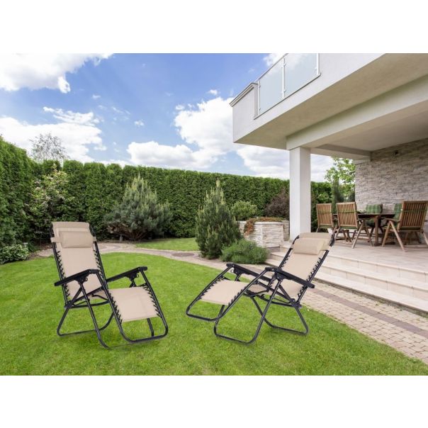 MODERNHOME Baštenska fotelja Zero gravity, bež - ZRL009 BEIGE