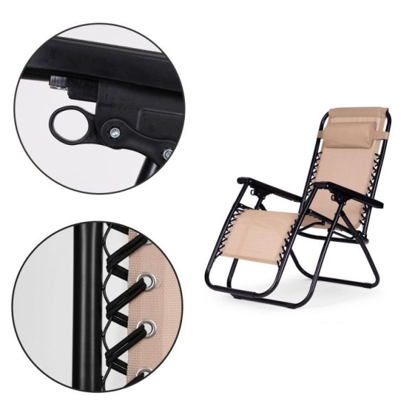 MODERNHOME Baštenska fotelja Zero gravity, bež - ZRL009 BEIGE