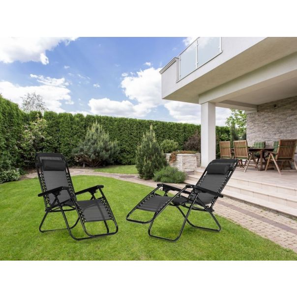 MODERNHOME Baštenska fotelja Zero gravity, crna - ZRL009 BLACK