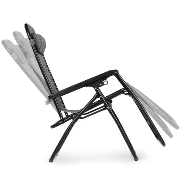 MODERNHOME Baštenska fotelja Zero gravity, siva - ZRL009 GRAY