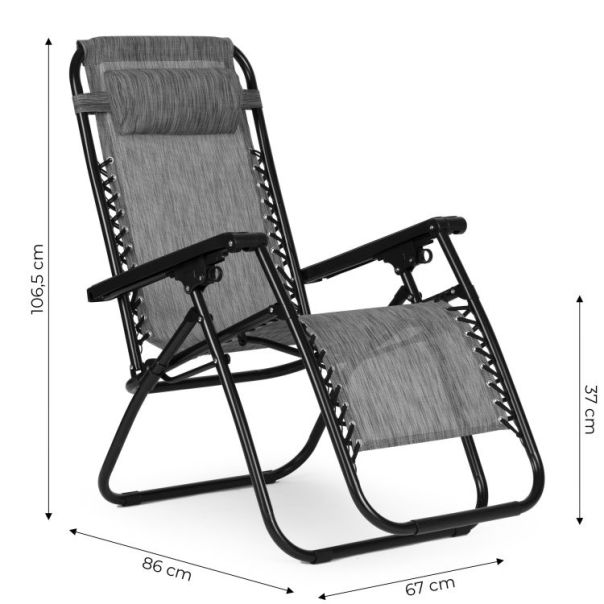 MODERNHOME Baštenska fotelja Zero gravity, siva - ZRL009 GRAY