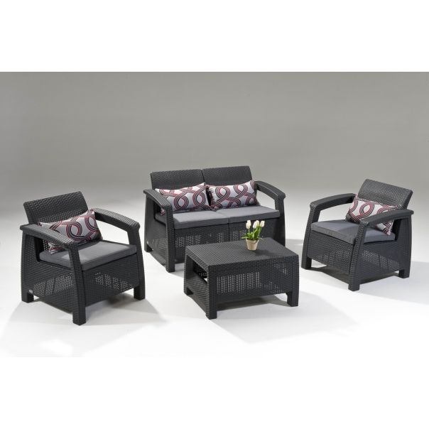 BOLZZ Baštenska garnitura Novara, antracit - BOLNOVGRY1