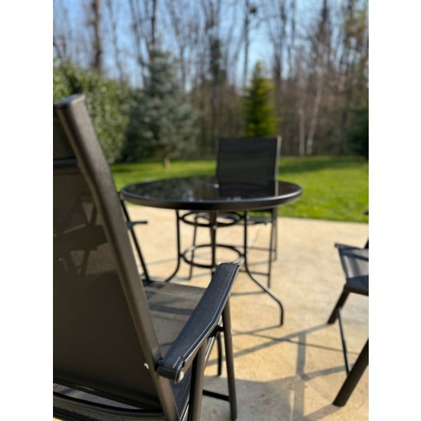 BOLZZ Baštenska garnitura set 4 stolice + sto crna - EP2994493