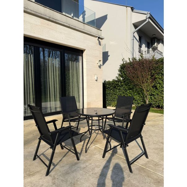 BOLZZ Baštenska garnitura set 4 stolice + sto crna - EP2994493