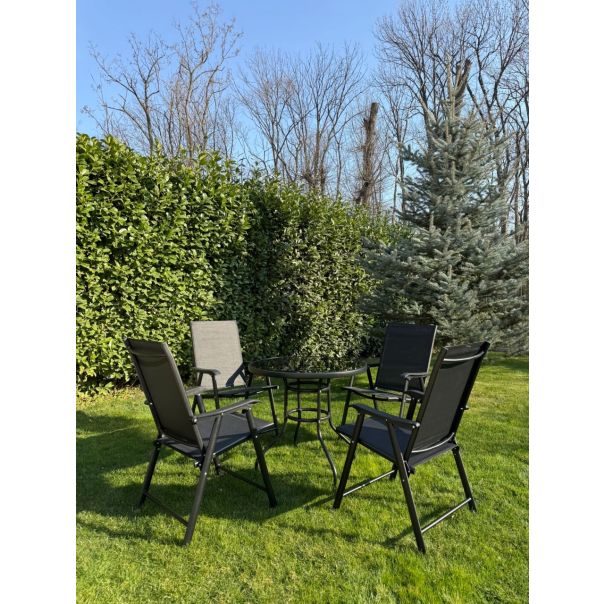 BOLZZ Baštenska garnitura set 4 stolice + sto crna - EP2994493