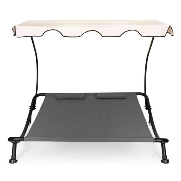 MODERNHOME Baštenska ležaljka dvosed sa podesivom tendom - SN-L0022B