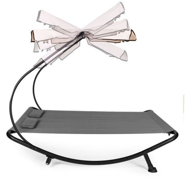 MODERNHOME Baštenska ležaljka dvosed sa podesivom tendom - SN-L0022B