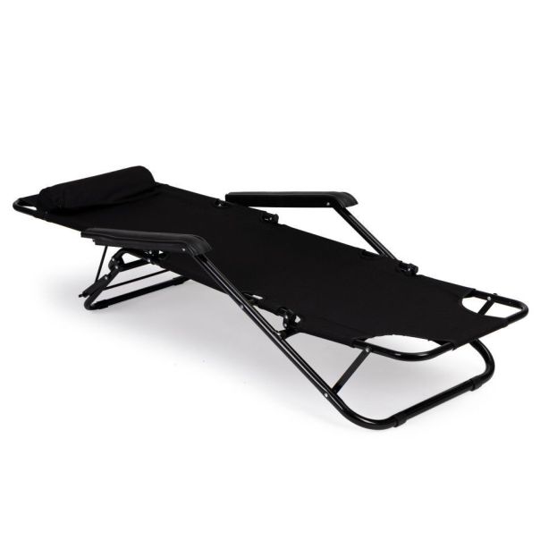 MULTIGARDEN Sklopiva baštenska ležaljka, crna - ZRL010 BLACK