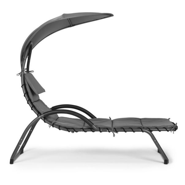 MODERNHOME Baštenska ležaljka sa tendom, siva - PH158C