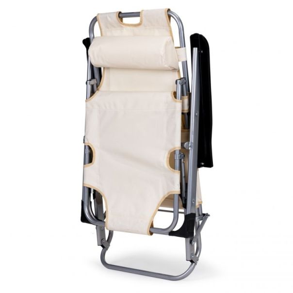 MODERNHOME Sklopiva baštenska ležaljka 2u1, bež - ZRL010F BEIGE