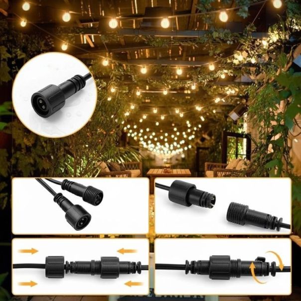 MODERNHOME Baštenske led lampice 15 m (25 sijalica) sa 9 režima osvetljenja, 9 w - EP3003337