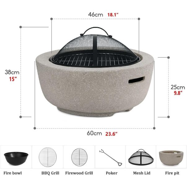 BOLZZ Baštenski roštilj Stone Lux M - BOLROSKAM004