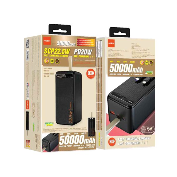 MOXOM Power Bank, PB158 super fast USB/PD 22.5W/20W 50000 mAh, crna - BAT2663