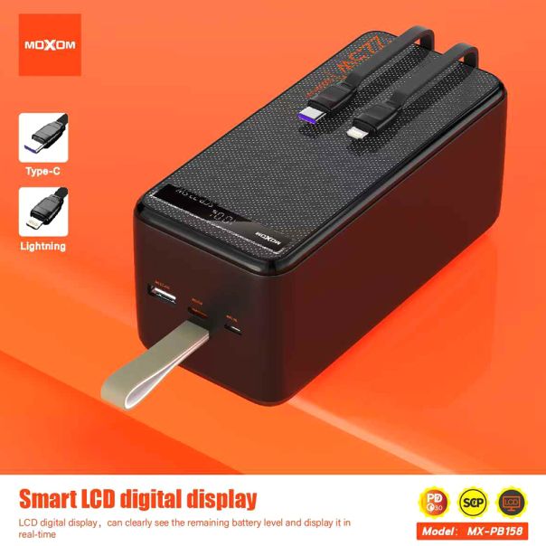 MOXOM Power Bank, PB158 super fast USB/PD 22.5W/20W 50000 mAh, crna - BAT2663