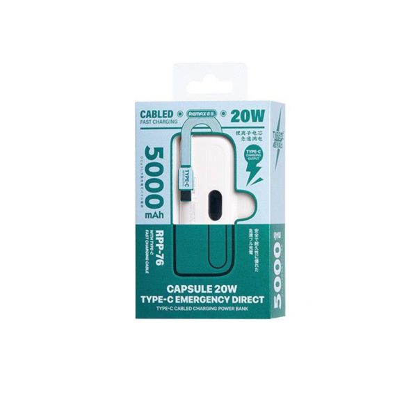 REMAX Power Bank, RPP-76 fast charging Type-C 5000mAh, bela - BAT2667