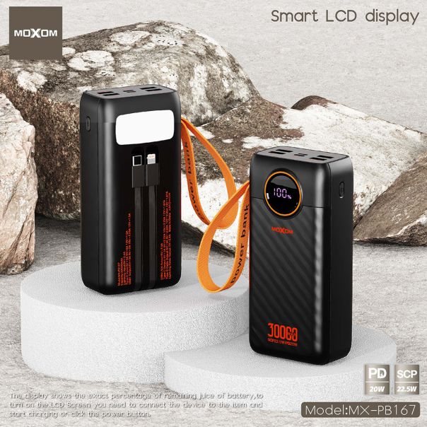 MOXOM Power bank MX-PB167, 30000mAh, crna - BAT2670