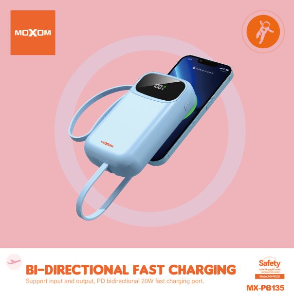 MOXOM Power bank MX-PB135, 20000mAh, plava - BAT2672
