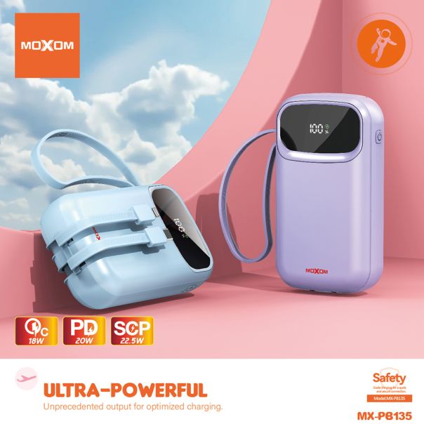 MOXOM Power bank MX-PB135, 20000mAh, plava - BAT2672