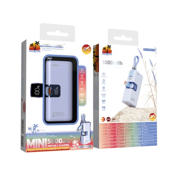 MOXOM Power bank MX-PB08 5000mAh, plava - BAT2675