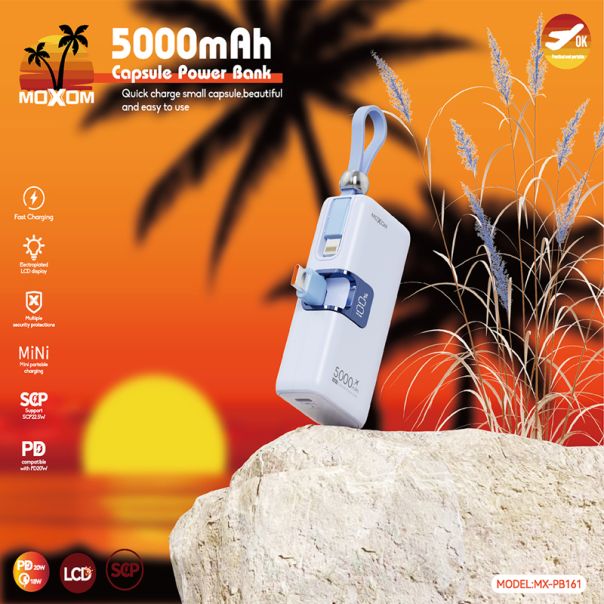 MOXOM Power bank MX-PB08 5000mAh, ljubičasta - BAT2677